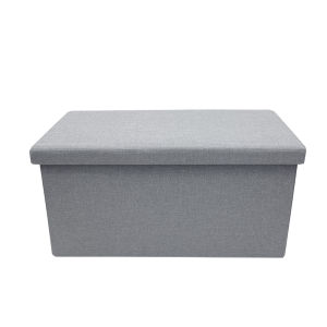 Foldable Poly Linen Footstool Storage Box Stool 60x30x30 Rectangular Storage Stool Sofa Folding Storage Chair