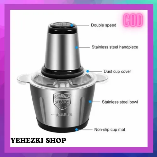 Chopper Blender Daging Stainless 2 Liter Blender Es Kuat Blender 3 in 1