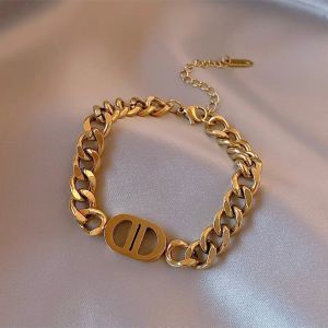 [ Bayar Ditempat ] Gelang Rantai Wanita Titanium Lapis Emas Asli Anti Karat 20cm