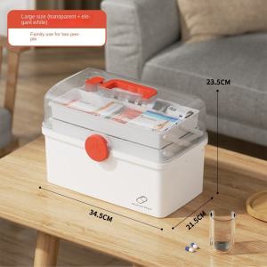 3 Layer Portable Medicine Box Pill Case First Aid Kit Storage Box Multi-functional Family Emergency Kit Box with Handle Medicine Storage Boxes