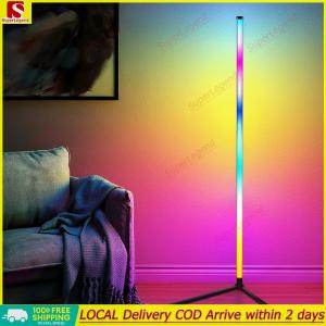【Big Sale】 RGB Ambience Light Color Changing Smart Modern Floor Lamp App & Remote Control for Bedroom Living Room Gaming Room 【SuperLegend】