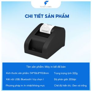 Máy In Nhiệt Di Động Y58 Flashlabel Hỗ Trợ Kết Nối Bluetooth Và USB In Tem Nhãn Máy in hóa đơn