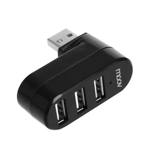 [ส่งฟรี]  Moov HUB02 USB 3 Port ตัวเพิ่มช่องพอร์ต hub usb PC Laptop Notebook OTG โอนถ่ายข้อมูล USB to USB 2.0 x 3 หัวหมุนได้ 180 องศา