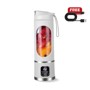 MEEVIDA 450ML Portable Juicer Blender 12 Blades Mini Juice Cup LCD Display Fruit Extractor Ice Blender Wireless Electric Fruit Juicer