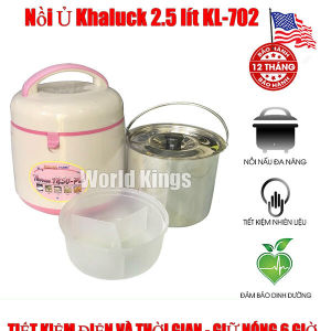 [ Xả Kho ] Nồi Ủ Nhiệt Nồi Ủ Xách Tay 2.5l Nhật Bản Khaluck Kl-702 Hầm Chín Thức Ăn Khi Đang Ủ Làm Mềm Thức Ăn Nắp Gài An Toàn Quai Xách Tiện Lợi Giữ Nhiệt Nóng Lạnh Lên Đến 5h Chất Liệuinox 304 Dày Chống Va Đập Tốt.