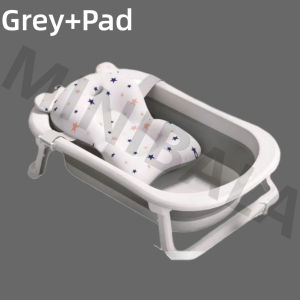 Minibala Baby Bath tub for baby &Bath mat Kids Folding Large Size Bathtub 0-6 Years Newborn Kids Folding Large Size Bathtub Complete Set