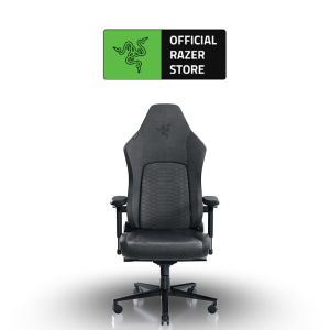 Razer Iskur V2 Gaming Chair with Built-In Lumbar Support (Leather Black Green/Black | Fabric Dark Grey)