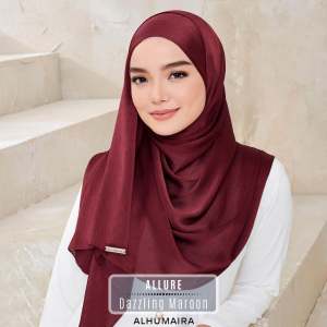 Alhumaira Allure Premium Shawl material Exclusive Premium Yoryu silk crepe simple yet sophisticated soft flowy yet easy to shape effect lovable sheen to complete your Raya outfit.