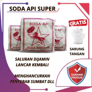 [GRATIS SARUNG TANGAN] Anti Sumbat Pipa WC Closet Toilet Mampet Obat Wastafel Mampet Soda Api Cap Kuda 1/2 Kg