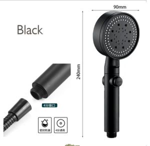 Elegant High-Pressure Stainless Steel Shower Head with 5 Spray Modes and Easy One-Key Stop Button