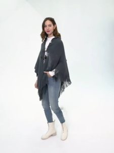Women Shawl Wrap Poncho Ruana Cape Cardigan Sweater Open Cloak Shawl Wrap Poncho With Button Winter Poncho Cape Shawl