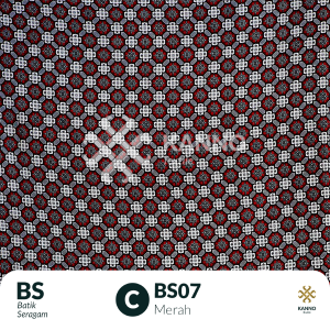 Kain Batik Seragam Sekolah Bahan BSY Sanwos BS07 Warna Hitam/Merah/Biru