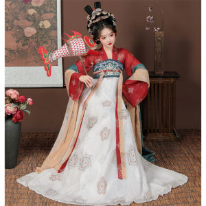 Hanfu gốc cho phụ nữ [ Đêm hoa ] Bộ đồ mùa hè phong cách nhà Đường ngực Qi Ruqun thêu phong cách Han phục hồi phong cách dân tộc