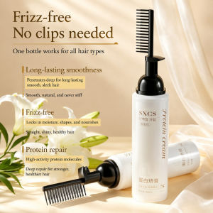 Protein Hair Straightening Cream Long Lasting Silky Keratin Smoothing Treatment Frizz Control For All Hair Types