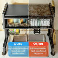 Dustproof Rak Dapur Stainless Steel Sink Dish Rack Rak Pinggan Sinki Dish Drainer Rak Kitchen Organizer Storage Rack Kitchen Rack Dish Rack. 