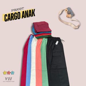 Paket Hemat Celana Panjang Kulot Cargo anak Perempuan Usia 6-15 Tahun Bahan Katun Rami Tebal Tidak Terawang Adam dan Nyaman dipakai Anak / Bawahan Anak Perempuan / Celana KULOT / Paket Bundle Cargo Kulot / Motif Polos Varian Warna Banyak / Harian /Resmi