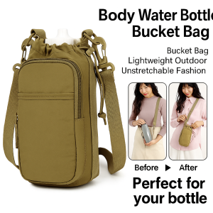 [Can Be Carried On The Back Or By Hand] Crossbody Water Bottle Bag Versatile Water Bottle Carrier With Adjustable Strap