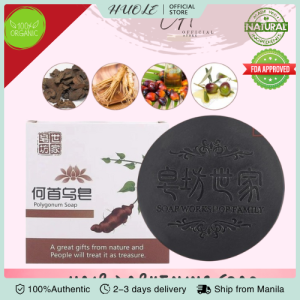 HUOLE 【Delivery 2-3 Days】 Hair Growth Soap Handmade Hair Soap Black Soap Hair Hair Roots White Shampoo Organic Natural Polygonum Solid Shampoo Hair Darkening Soap With Foaming Net