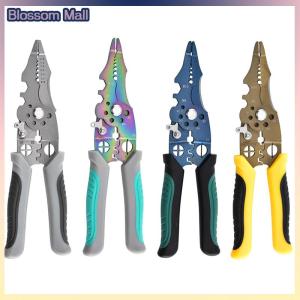 [Blossom] Wire Stripper Decrustation Pliers Adjustable Electrical Wire Stripping Tool Non-slip Wire Stripper Crimper For Electrical Cable