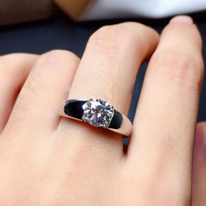 ＜1202＞  Trend Mans Ring   Plating Pt950 Platinum Simulation Diamond Ring  2 Carat Moissanite Ring   Mens Wedding Ring