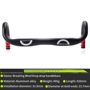 Premium Aero Drop Handlebars 420mm for Road Bike 31.8mm Clamp Lightweight Aluminum Alloy for Racing & Cycling Upgrade