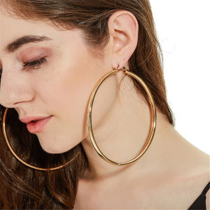 Round Earring Women Party Jewelry Ear Circle Hoop Earrings Big Vintage Gold