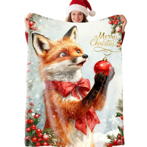 (1pc)Lovely Christmas Animal Blanket Fuzzy Cartoon Blanket for Kids Teens Great New Year Gifts