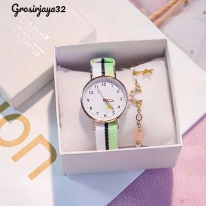 Jam tangan wanita Analog Alice Strap Nilon Jam tangan fashion Korea