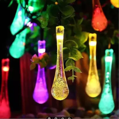 30 LED / Star Light Christmas Lights 6.5 Meters | LED Bright Outdoor Decoration Waterproof Fairy Garden Lighting For Party Holiday Christmas lights for outdoor Christmas Waterproof Solar Xmas Tree lights Water Drops Wireless Control 8 Modes Multicolor