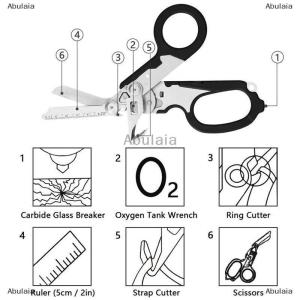 [COD] Abulaia ชุดช่วยตัดกรรไกรทางการแพทย์แบบยุทธวิธีชุดปฐมพยาบาลฉุกเฉินกรรไกรแบบแรปเตอร์คีมพับเก็บได้เครื่องมือ