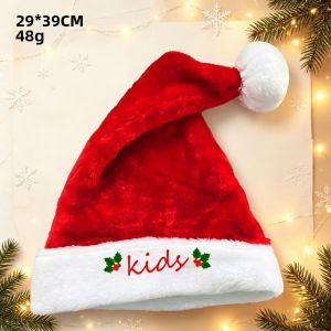 NALANILI Thêu Mũ ông già Noel đồng bộ cho cả gia đình Mẹ bố con cái. Dày Mũ ông già Noel Giáng sinh Sáng tạo Vải nhung mềm mại Mũ ông già Noel cho bố mẹ và con cái. Quà tặng cho tiệc Giáng sinh.
