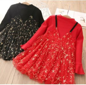 [ HANA ] 3-8 Tahun | Dress Overall Knit Korean Style Gaun Pesta Lebaran Baju Merah Putih Idul Fitri Anak Perempuan Kualitas Import Dres Pesta Merah Ramadhan Anak Alinkidos