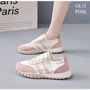 TERBARUU!!! (J) Sepatu Sneakers Wanita Import WGL11 Sepatu Import Wanita Kanvas Combi Kulit Sneakers Kanvas Wanita Import Kekinian
