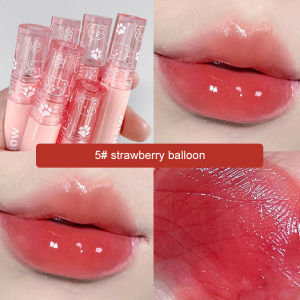 Water Light Lip Glaze Musim Semi Musim Panas Kaca Doodle Bibir Pelembab Lipstik Putih Kabut Air Embun Bibir COD -🌈Ninestar