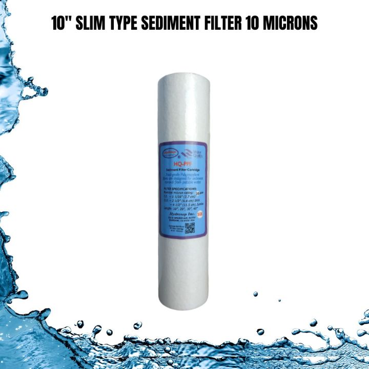 WATER FILTER HYDROSEP SEDIMENT FILTER 10 INCHES SLIM TYPE 10 MICRON ...