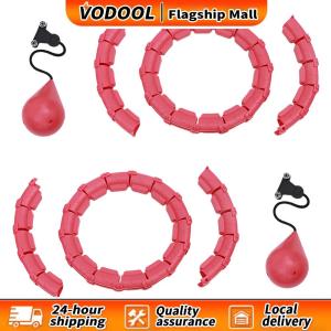 【Fast delivery】 2Pcs 24 Sections Weighted Hula Ring with Auto-Spinning Ball Smart Hula Circles Adjustable Detachable for Fitness Workout