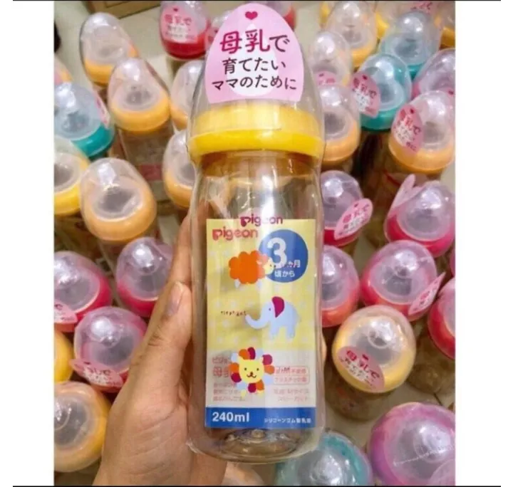 Bình sữa pigeon cổ rộng nội địa nhật 160ml/240ml an toàn cho bé loại đẹp đủ màu