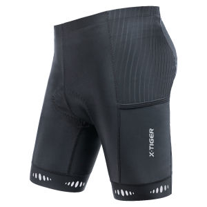 X-TIGER Cycling Shorts Anti-Slip Leg 5D Padded Bike Shorts with Pockets Breathable Biking Bicycle Motorcycle Half Pants Tights