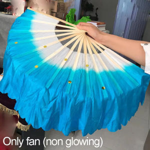 Belly Dance Fan 40Cm Gradient Silk Bamboo Handmade Real Silk For Women Dancer Practice