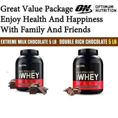 Optimum Nutrition Gold Standard 100% Whey Protein (5 lbs)-Tingkatkan Massa Otot & Kekuatan Cocok untuk Pemula Fitness