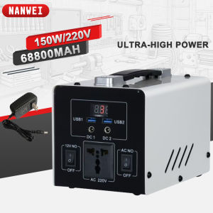 NANWEI 300W/96000mAh Portable Power Station with Solar Panel Set for Home Outdoor Power Supply 220V High Power Solar Generator Big capacity Emergency Powerbank