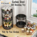 (HOME+) Local Kitchen 360 Rotating Tray Rack Lazy Susan Turntable For Kitchen and Desk Storage. 