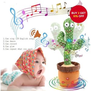 1PC Dancing Cactus Toy With Repeat Talk & Sing Interactive Plushie Stuffed Decor For Kids Christmas