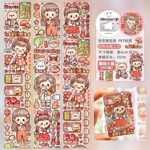 Cuộn PET 8 mẫu họa tiết TELADO siêu dễ thương trang trí sổ tay Đồ chơi hình dán Tirado xinh xắn Sticker không thấm nước DoDoJam