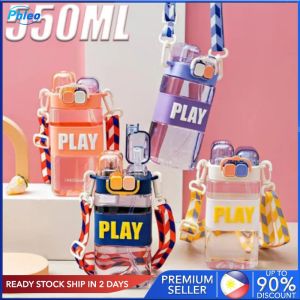 【Free Shipping】Sanrio Double Straw Cup Sports Outdoor Baby Kettle Carrier Water Cup School Primary Student Cartoon Plastic Straw Cup PhIeo