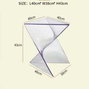 Sacesr Plastic Transparent Living Room Table Creative Geometric Modeling Nordic Sofa Side Table Simple Modern Luxury Home Decorations N7Y3P
