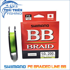 Dây Câu Cá Shimano BB Braid 200m PE Chính Hãng Mantis Green Siêu Bền Nhạy Lure
