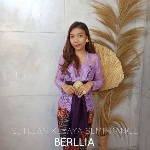 Kanaya Setelan Kebaya Brokat Semifrance Berllia dan Rok Kamen Moscreft Songket Batik Endek Stretch Free Selendang Pengantin Pesta Wisuda Modern