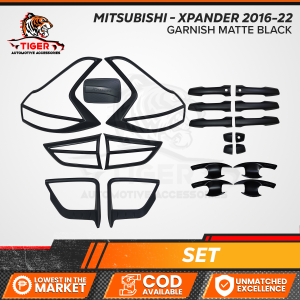 TIGERAUTO Mitsubishi Xpander 2016 2017 2018 2019 2020 2021 2022 Garnish Matt Black Combo Complete Set Perfect Fit / High Car SUV Sedan Quality Accessories Head Light Cover Tail Light Bowl Handle Gas Tank Matte styling Made in Thailand
