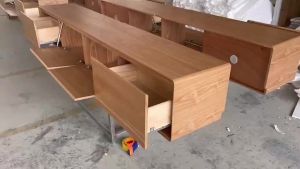 Urban Echo ⚡Living Room Floor Cabinet TV Cabinet Solid Wood Coffee Table Set